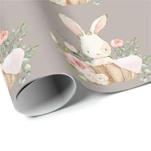 Papel De Regalo Elegante conejo conejo conejo Baby Shower Brown