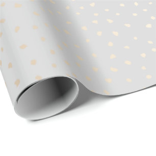 Papel De Regalo Elegante Confetti de oro en fondo plateado