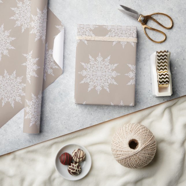 Papel De Regalo Elegante copo de nieve | Acuarela | NAVIDADES | Be (Artesanía)