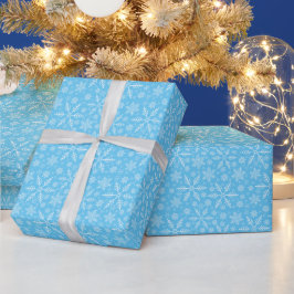 Papel De Regalo Elegante copo de nieve azul Aqua White Wind