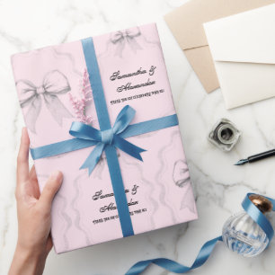 Papel De Regalo Elegante Coquette con arcos y votos Bodas
