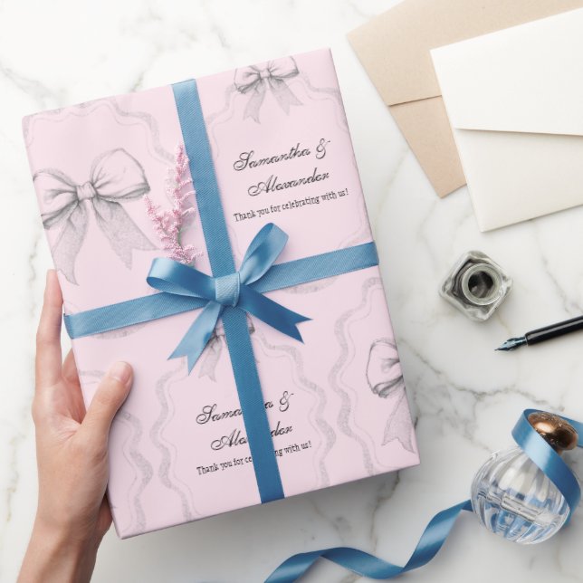 Papel De Regalo Elegante Coquette con arcos y votos Bodas (Regalar)