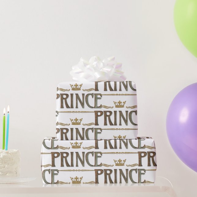 Papel De Regalo Elegante corona de fletamento PRINCE Royalty (Regalos de fiesta)