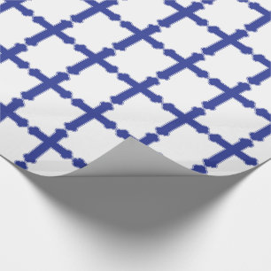 Papel De Regalo Elegante Cruz Azul Real