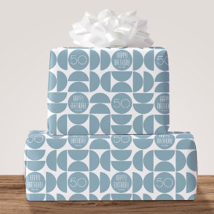 Papel De Regalo Elegante Cualquier Edad Círculos De Cumpleaños Nom