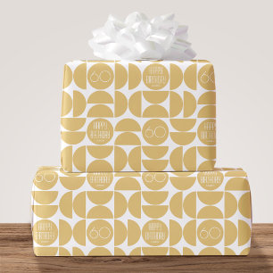 Papel De Regalo Elegante Cualquier Edad Círculos De Cumpleaños Nom