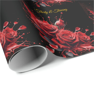 Papel De Regalo Elegante cumpleaños número 30 - Rosas en flor