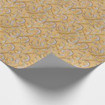 Elegante Damasco de Deslizamiento de Oro y Plata