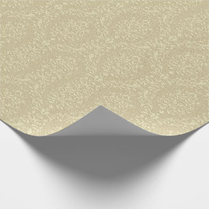 Papel De Regalo Elegante Damasco de Oro de Estilo Grabado en relie