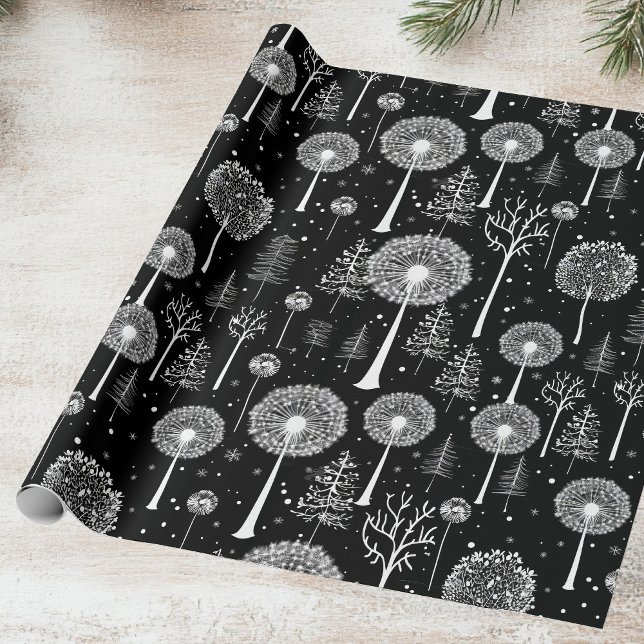 Papel De Regalo Elegante Dandelion y árbol de Navidad (Subido por el creador)
