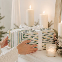 Papel de regalo elegante de acuarela con franjas d