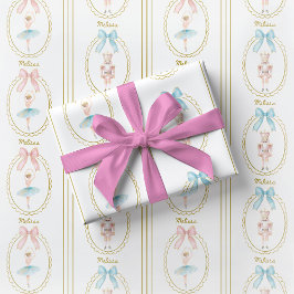 Papel de regalo elegante de bailarina y cascanuece