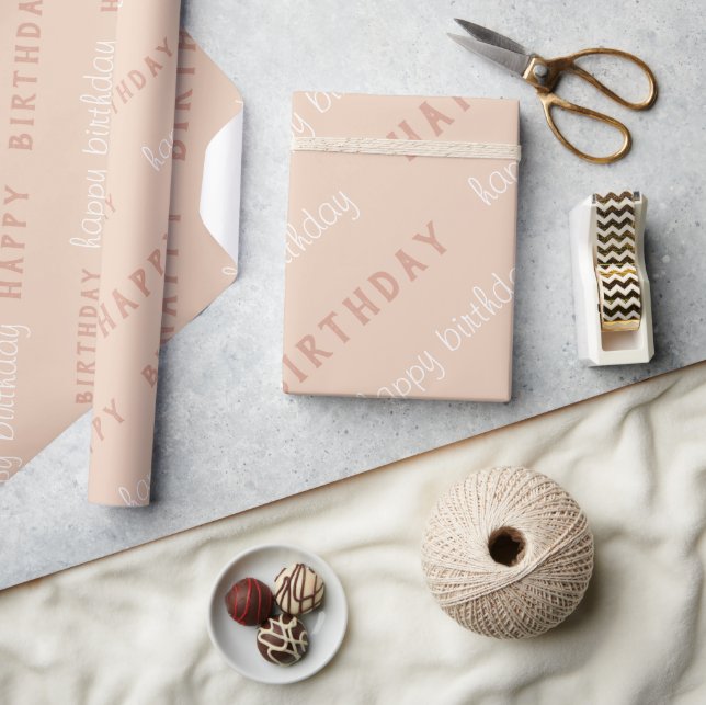 Papel de regalo elegante de cumpleaños feliz (Artesanía)