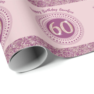 Papel de regalo elegante de cumpleaños número 60 c