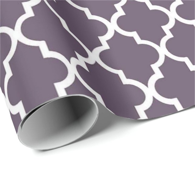 Papel De Regalo Elegante, de moda, elegante quatrefoil morado oscu (Esquina del rollo)