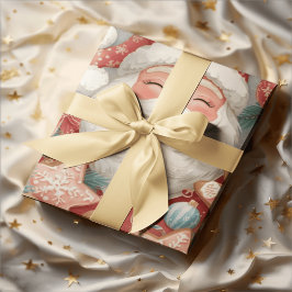 Papel de regalo elegante de Santa Claus durmiendo 