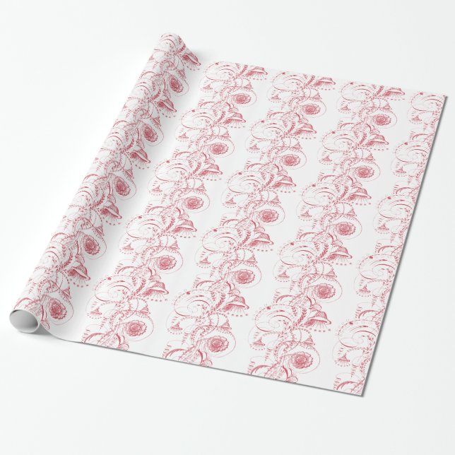 Papel de regalo elegante de Toile del francés (Desenrollado)