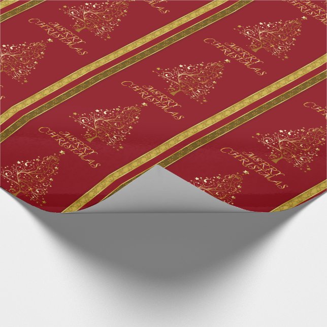 Papel de regalo elegante del árbol de navidad del (Esquina)