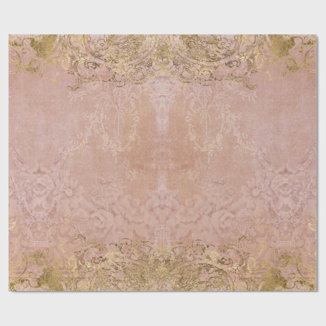 Papel De Regalo Elegante desenlace de Damasco de Relieve metalizad (Superficie plana)