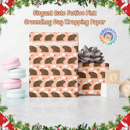 Papel De Regalo Elegante Día festivo lindo de niebla rosa