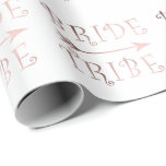 Papel De Regalo elegante diseño de la tribu de novias de rosa de o<br><div class="desc">Diseño moderno y elegante que representa un texto falso rosa de la "tribu de novias" de oro y una flecha. Puede personalizar del producto eligiendo el color de fondo.</div>