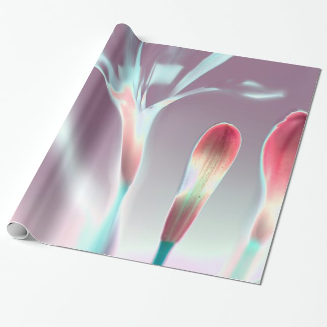Papel De Regalo Elegante diseño floral brillante (Desenrollado)