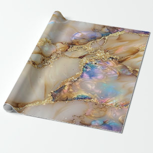 Papel De Regalo Elegante dorado brillante mármol negro burdeos
