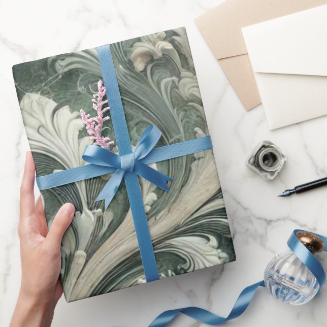 Papel De Regalo Elegante elegancia barroca esmeralda (Regalar)