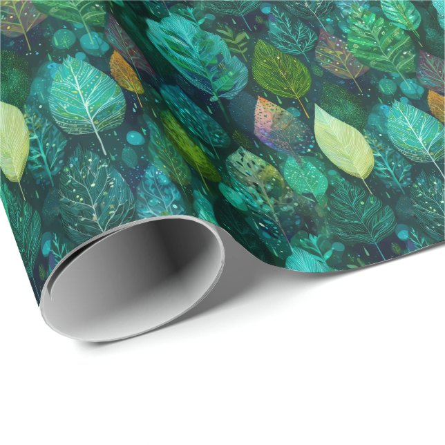 Papel De Regalo Elegante Elven Leaf D&D Nature (Esquina del rollo)