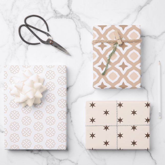 Papel de regalo elegante en tonos café (Anverso)