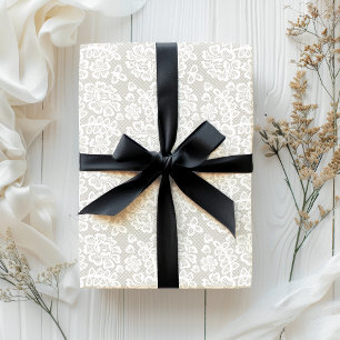 Papel De Regalo Elegante encaje blanco