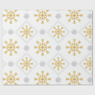 Papel De Regalo Elegante envoltorio de Navidad blanco, dorado y pl