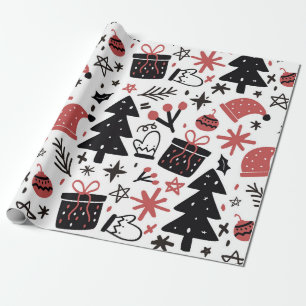 Papel De Regalo Elegante envoltura de regalo para Navidades negros
