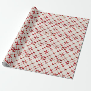 Papel De Regalo Elegante envolvimiento rojo de vaca con trineo de 