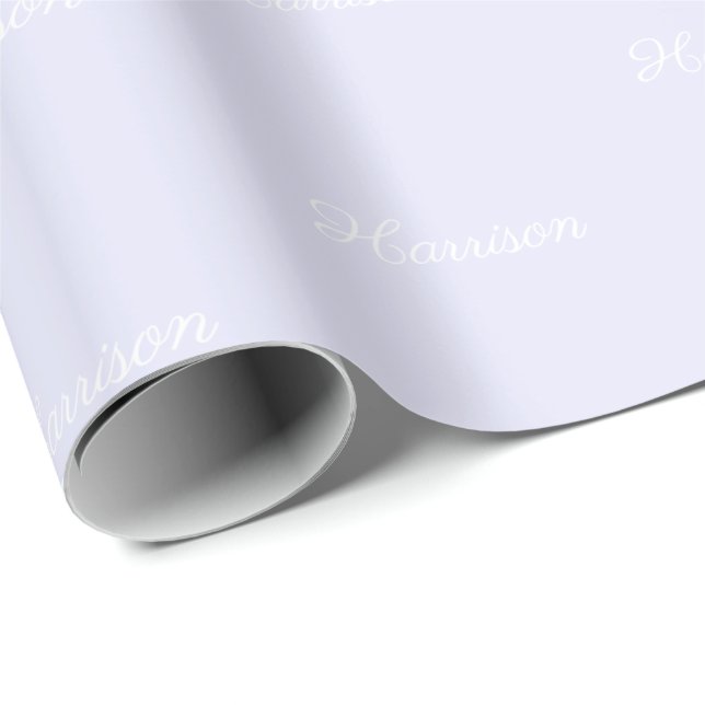 Papel De Regalo Elegante escritura lavender lilac nombre personali (Esquina del rollo)