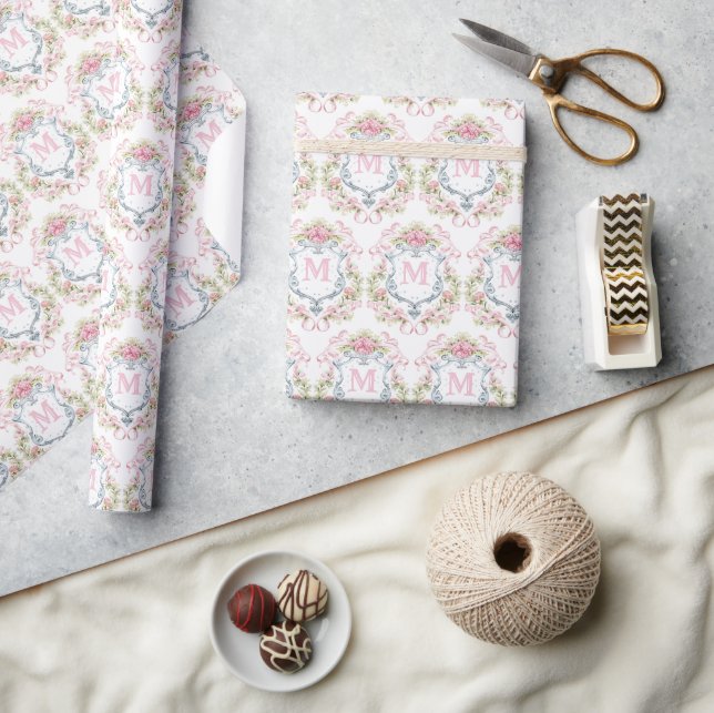 Papel De Regalo Elegante Escudo de Novias Florales (Artesanía)