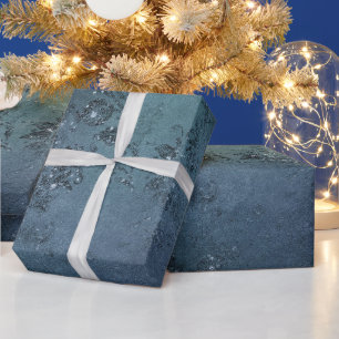 Papel De Regalo Elegante Esparkle de Bordado Azul Oscuro