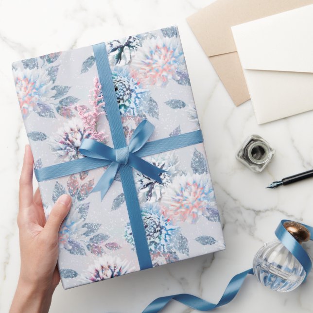 Papel De Regalo Elegante estampado floral retro. (Regalar)