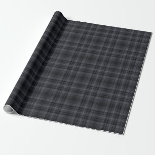 Papel De Regalo Elegante estética negra de la planta de tartán