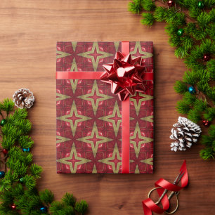 Papel De Regalo Elegante estilo barroco vintage rojo y oro