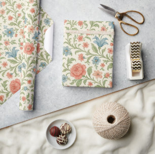 Papel De Regalo Elegante estilo inglés Shabby Chic Floral Art Patt