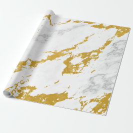 Papel De Regalo Elegante estilo mármol6 - Oro y blanco