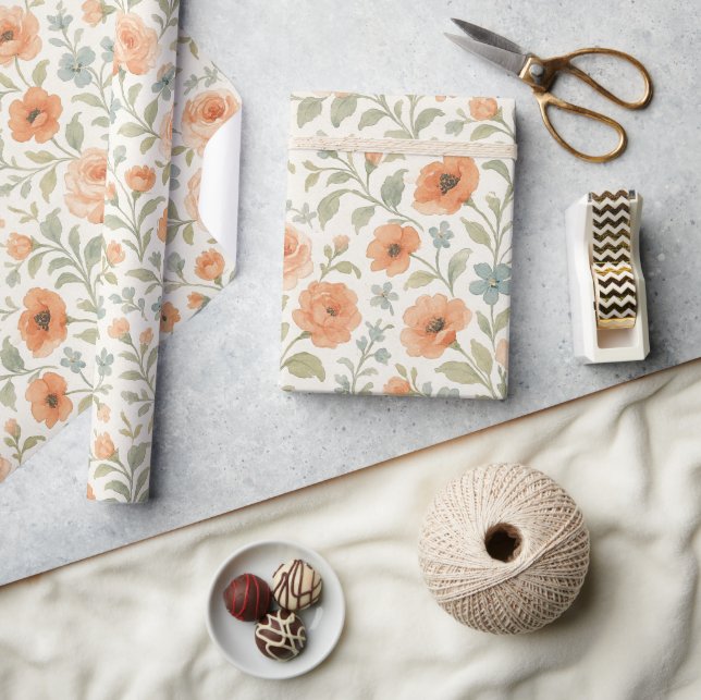 Papel De Regalo Elegante estilo Shabby Chic francés de arte floral (Artesanía)