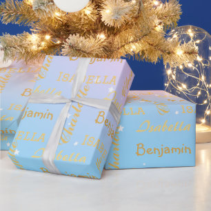 Papel De Regalo Elegante Estrella Arcoíris Caligrafía Sorpresa Nom