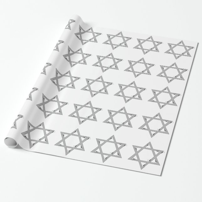 Papel De Regalo elegante estrella de david (Desenrollado)
