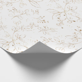 Papel De Regalo Elegante Eucalyptus deja Bonito de oro falso