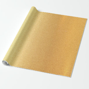 Papel De Regalo Elegante Faux Gold Brillante Moderno Glossy Golden