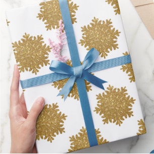 Papel De Regalo Elegante Faux Purpurina Snowflake