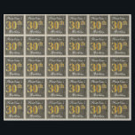 Papel De Regalo Elegante, Faux Wood, Faux Gold 30th Birthday   Nam<br><div class="desc">Este sencillo y elegante diseño de papel envuelto presenta un mensaje personalizado como "Cumpleaños 30 de los Primeros" (el "30" tiene un aspecto de color falso/imitación dorado) dentro de un área rústica de apariencia de madera de imitación y imitación con un sencillo contorno fronterizo. El nombre se encuentra en un...</div>