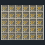 Papel De Regalo Elegante, Faux Wood, Faux Gold 30th Birthday   Nam<br><div class="desc">Este sencillo y elegante diseño de papel envuelto presenta un mensaje personalizado como "Cumpleaños 30 de los Primeros" (el "30" tiene un aspecto de color falso/imitación dorado) dentro de un área rústica de apariencia de madera de imitación y imitación con un sencillo contorno fronterizo. El nombre se encuentra en un...</div>